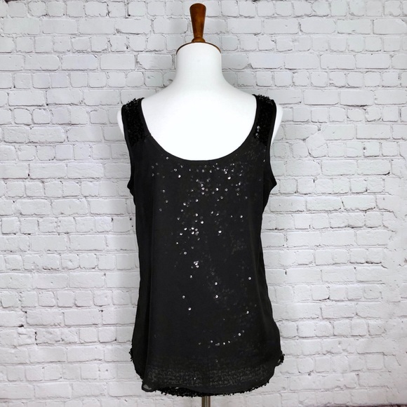 Top Sans Manches à Paillettes Noires Belle Poque - Taille 2X (Plus Size) - Neuf Avec étiquettes